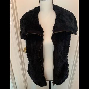 Faux fur Vintage beautiful black vest